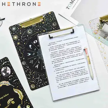 

Hethrone plumage Notebook File Holders Storage Clip file plastic board Supply PVC Binder metal clip document folder hard Case