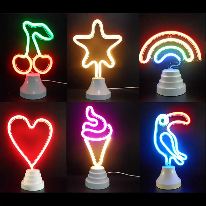 Lovely Christmas tree flamingo Battery Neon light home decoration small neon lamp - AliExpress Mobile