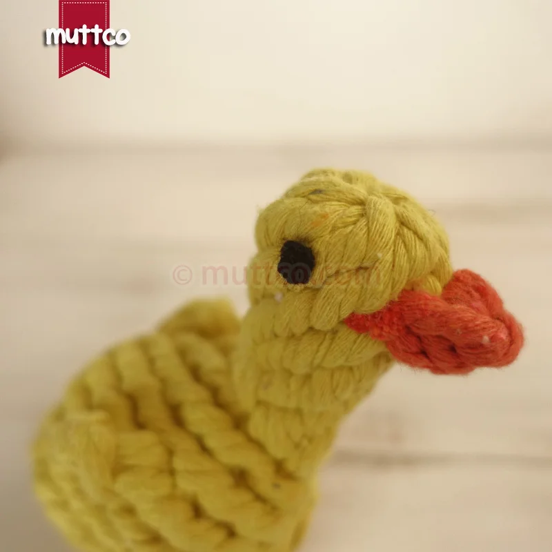 100pcs/lot wholesale little yellow duck cotton dog toy rope dog pet toy