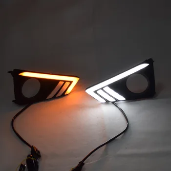 

QINYI led drl daytime running light for Toyota Mark X Reiz with yellow turn signal and wireless control