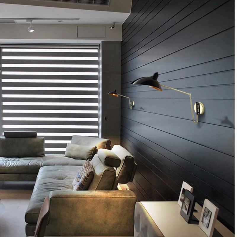 Modern Loft Designer Rotatable Arm Led Wall Lamp Kitchen Bedroom Creative Duck Mouth Industrial Iron E14
