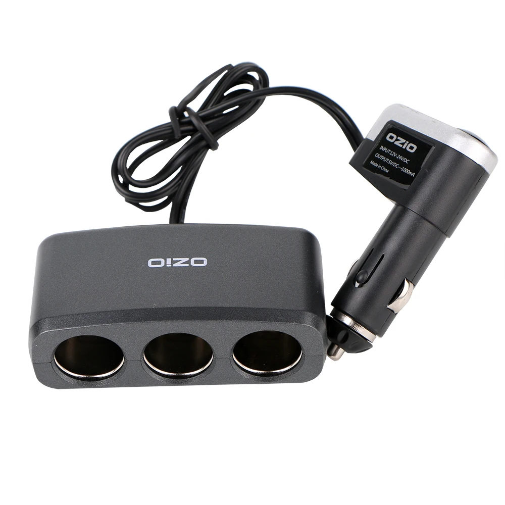 3 Socket Car Cigarette Lighter 70W Power Adapter with 6A fuse with