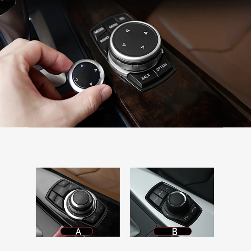 

Original Car Multimedia Buttons Cover iDrive Stickers for BMW 1 2 3 5 7 Series X1 X3 F25 X5 F15 X6 16 F30 F10 F07 E90 F11 M logo