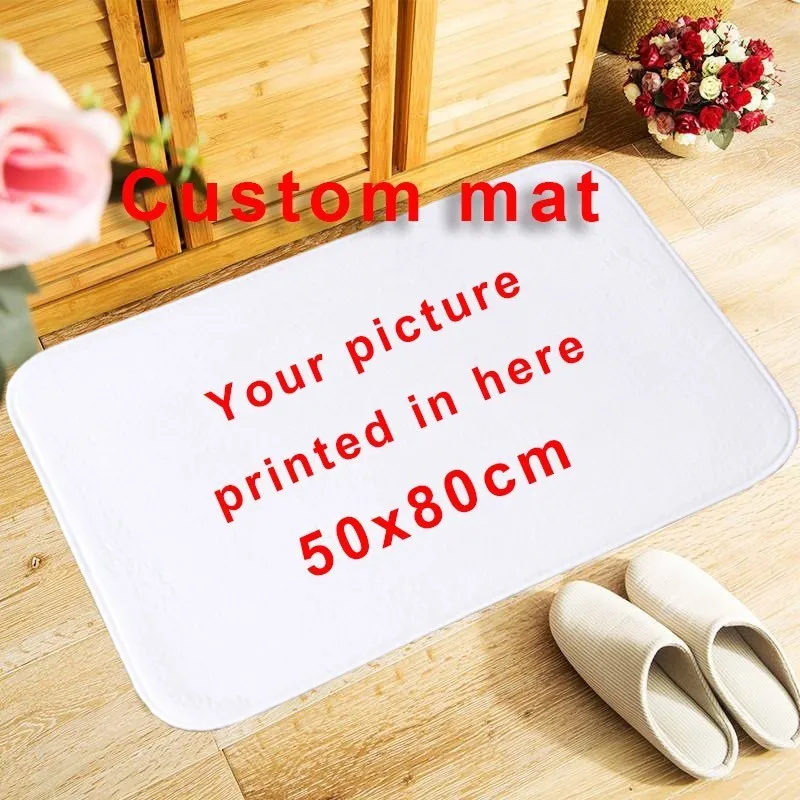 

Personalize 50x80cm custom Doormat Entrance carpet thicken Floor Mat kitchen Rug Indoor/Bathroom anti-slip carpets door mats