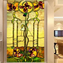 Новые стили на заказ Электростатическая матовая витражная плёнка на стекла, окна, ПВХ самоклеющиеся оконные пленки, церковные домашние наклейки из фольги