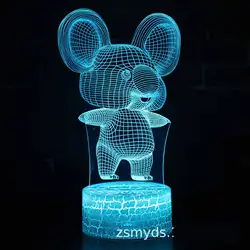 Мультфильм серии 3D лампы творческий семь Цвет Led визуальное подарок светодиодный свет ночи Рождественские украшения подарок для детской