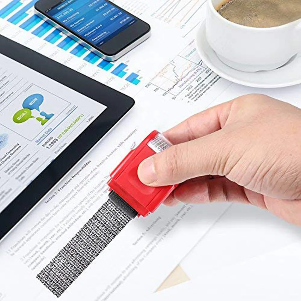 

Roller Self Inking Stock Stamp Seal Theft RollerProtection Code Guard Your ID Confidentiality Confidential Seal Office File Tool