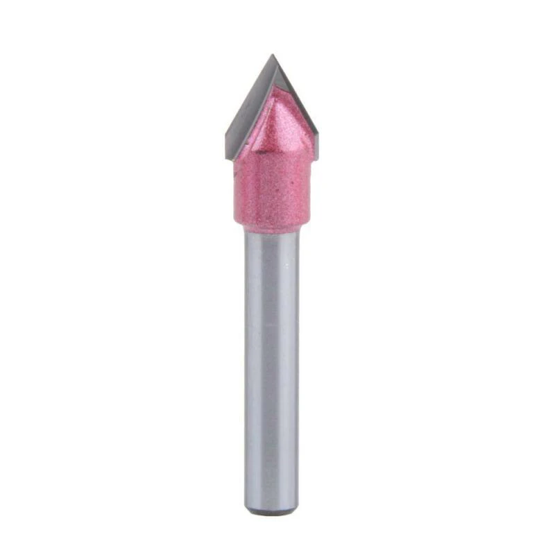 

5pcs V-bit CNC Solid Carbide End Mill 3D Engraving MDF Cutter Groove Replacement