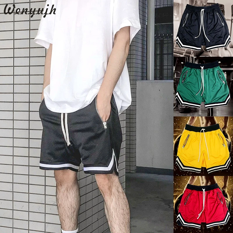 

Wenyujh Summer Men Running Shorts Zipper Pockets Workout Gym Training Shorts Casual Beach Shorts Bodybuilding Sweatpants Jogger
