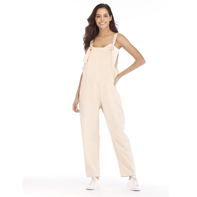 Women Casual Summer Long Jumpsuit Pants Plus Size 3XL Rompers Womens Jumpsuit Linen Cotton Knot-bow Straps One Piece Jumpsuits Women Casual Summer Long Jumpsuit Pants Plus Size 3XL Rompers Womens Jumpsuit Linen Cotton Knot-bow Straps One Piece Jumpsuits