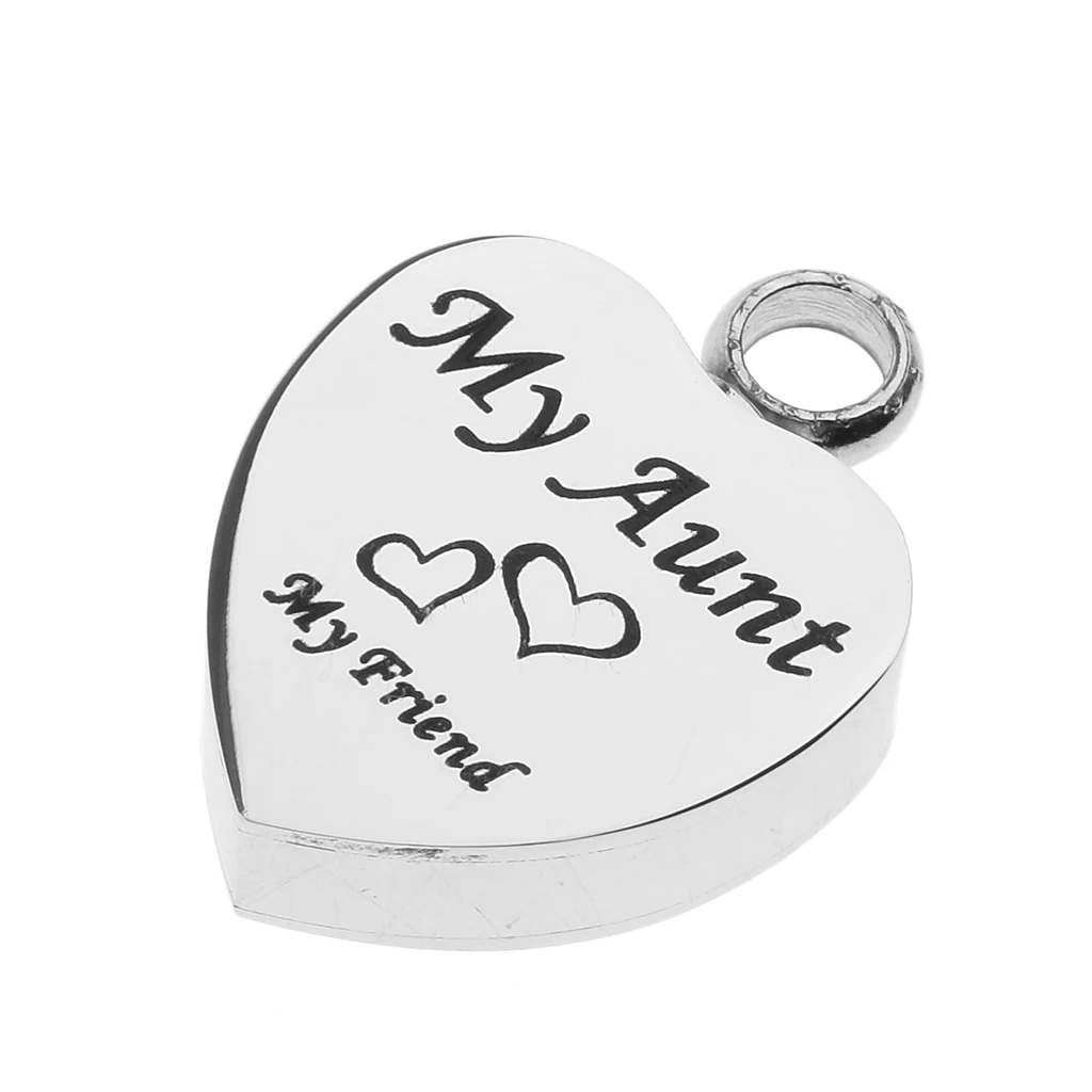 Stainless Steel Cremation My Friend Heart Urn Pendant Keepsake Memorial Charms Jewelry Fit Pendant