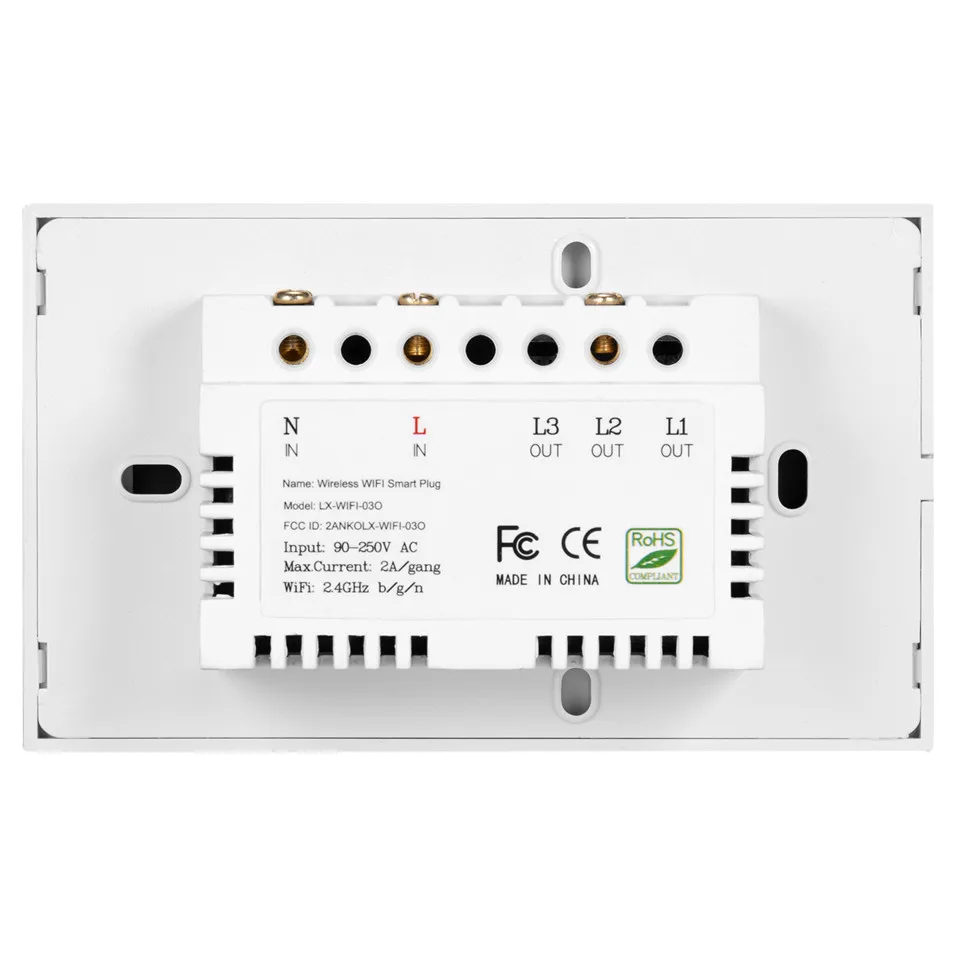 New Ewelink App US 321 gang wall light wifi switch,touch control panel, wifi remote control via smart phone,ewelink app switch-6