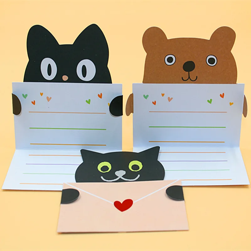 18 Pieces Lot Mini Carte D Invitation Mignon Kawaii Belle Bande Dessinee Animal Carte D Anniversaire Cartes De Voeux Carte Postale Decoration De Fete Aliexpress