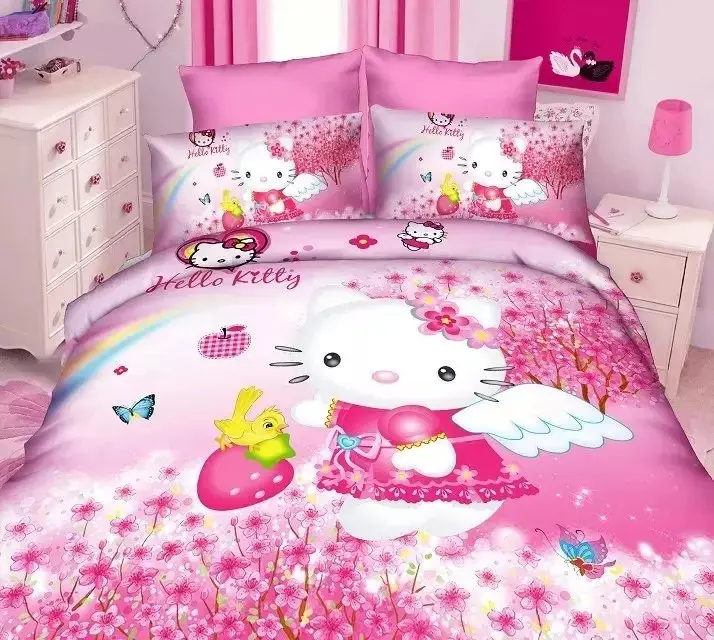 Hello Kitty Bedding Sets Childrens Girls Bedroom Decor Single Twin