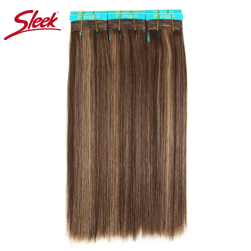 Sleek Double Drawn Brazilian Remy Human Hair Brown 4/30 P1B/30 Silky Straight Hair Weave P4/27 Color Human Extension 1 Pcs