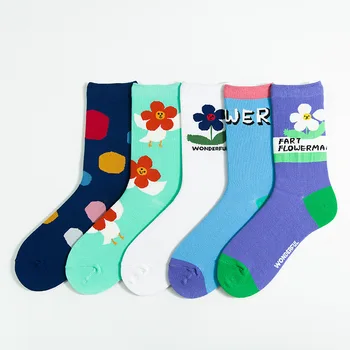 

Women flower short socks summer low socks no show invisible socks SC145-5pairs