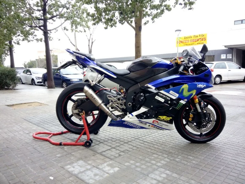 YZF R6 2006-2018 Slip-on de escape de la motocicleta medio enlace tubo adaptador de sección titanium Aleación de escapar para YAMAHA r6 YZF R6 2006-18