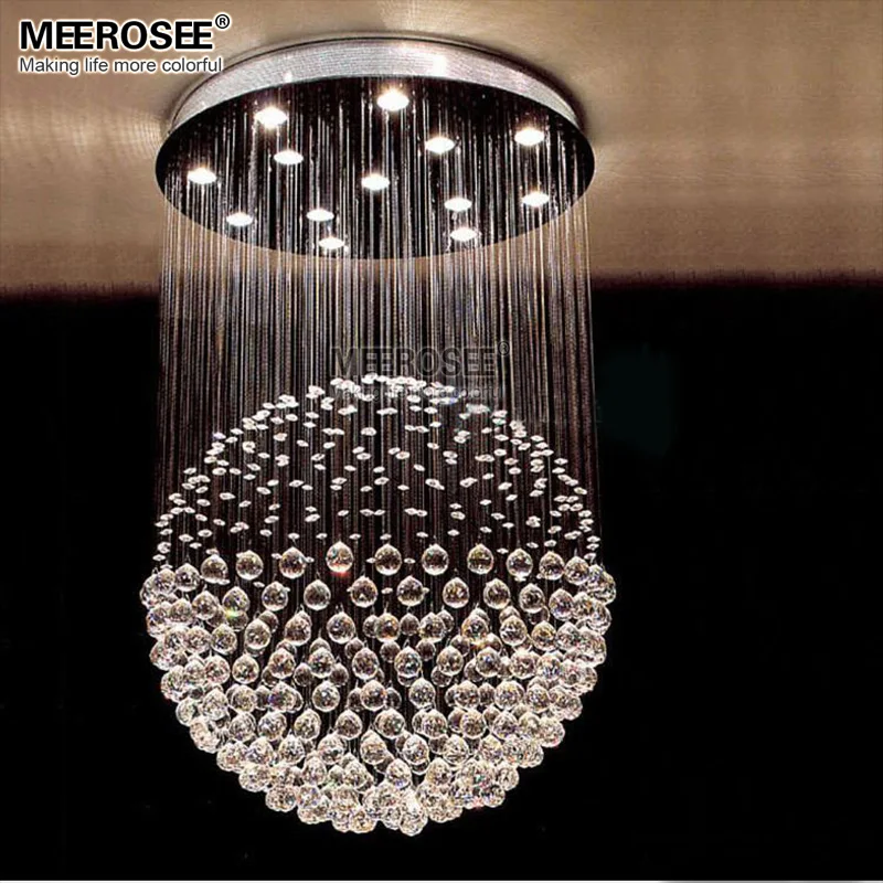 Luxurious Crystal Ceiling Light Round Crystal Lamp For Foyer