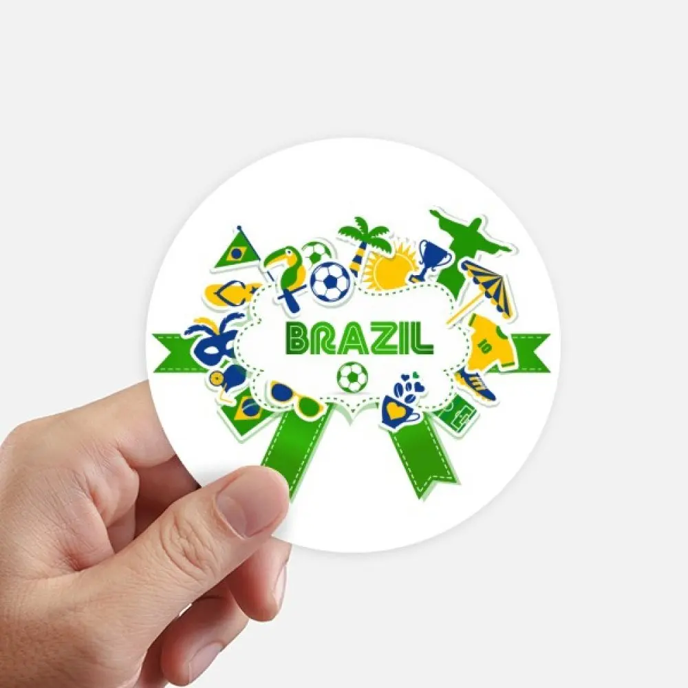 

DIYthinker Soccer Football Brazil Cultural Round Stickers 10cm Wall Suitcase Laptop Motobike Decal 8pcs
