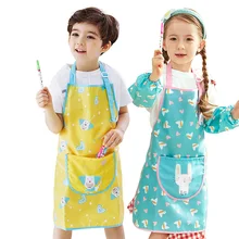 От 0 до 11 лет, Детская водонепроницаемая одежда для еды, Детский Слюнявчик с длинными рукавами, Детский фартук, красочная одежда для детей