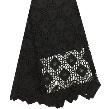 

Latest African French Lace Fabric High Quality African Tulle Lace Fabric For Wedding.Black Color Nigerian Lace Fabric F228