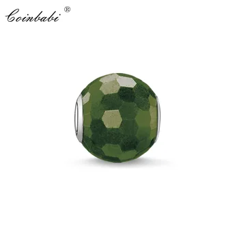 

Beads Green Facete, Thomas Style Silver TS Large Hole Gift For Women Trendy Gift Fit Karma Bracelet Necklace Key Chain Earrings