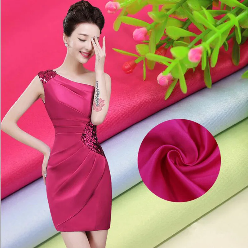 Весенняя акция дешевые 99 Цвета Средний Толщина Имитационные шелковый атлас Ткань для свадебное платье