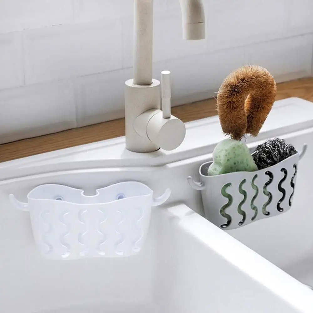المطبخ البلاستيك الصابون الإسفنج استنزاف رف مصاصة حامل الحمام ماكياج التجميل التخزين المنظم رف دائم لوازم