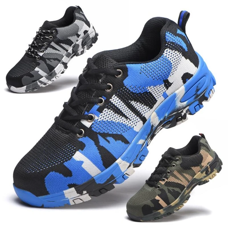 

Men's Breathable Steel Toe Cap Work Safety Shoes Man Outdoor Anti-slip Steel Puncture Proof Construction Indestructible Shoes