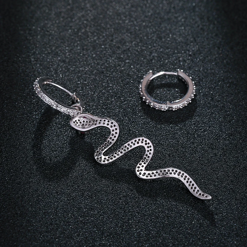 GAOLA бренд Уникальный дизайн мульти фианиты микро проложить Установка Змея Висячие серьги для женщин
