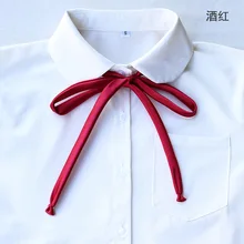 Милые классические японские школьницы для женщин, JK униформа, галстук для косплея, предварительно завязанный Атласный Галстук-бабочка, 9 цветов, в Стиле Лолита