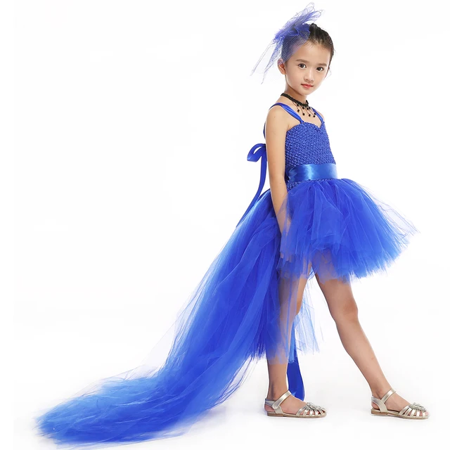 Buy Elegant Royal Blue Kids Girls Tutu Dress Flower