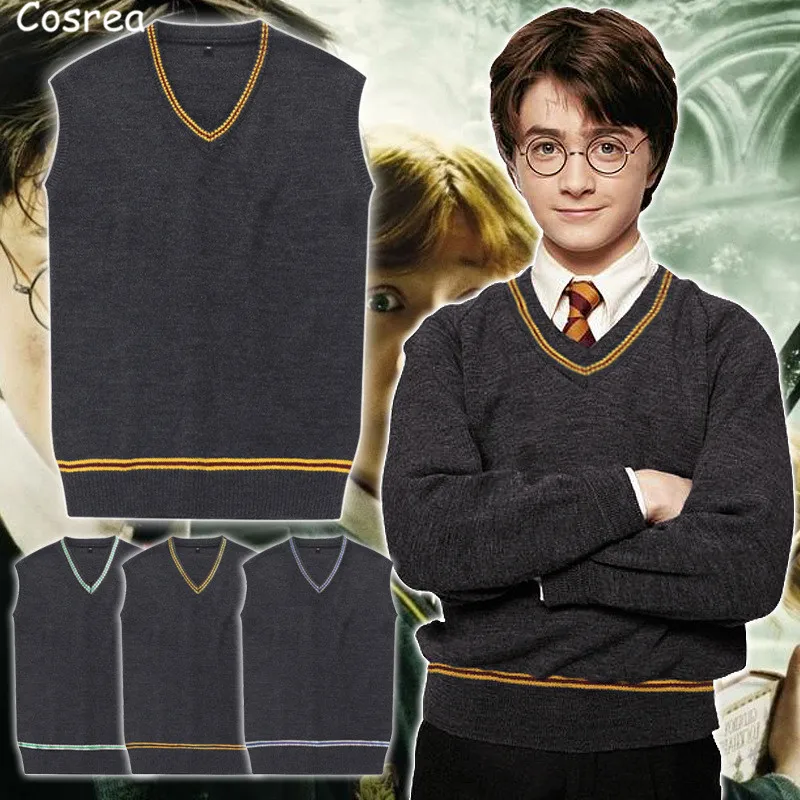

Gryffindor Slytherin Ravenclaw Hufflepuff Top Sweater Waistcoat Black Daily Clothes Men Women Cosplay Costumes