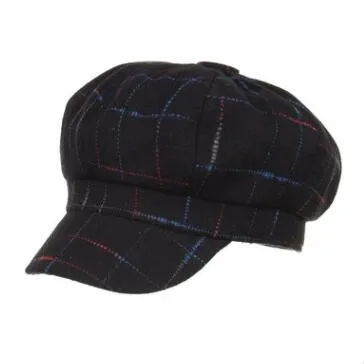 XdanqinX, женская шапка для взрослых, простая, модная, женская, Newsboy, шапки, весна-осень, стиль,, фетровая, шерстяная, Смешанная, теплая шапка для женщин - Цвет: black