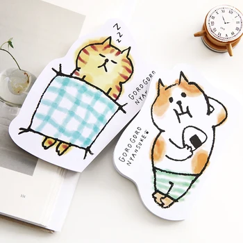 

50 Sheets/pack Japanese Cute Stationery Note for Kawaii Cat Kittens Cartoon Animal Shape Memo Pad Lines Notepad Office Supplies