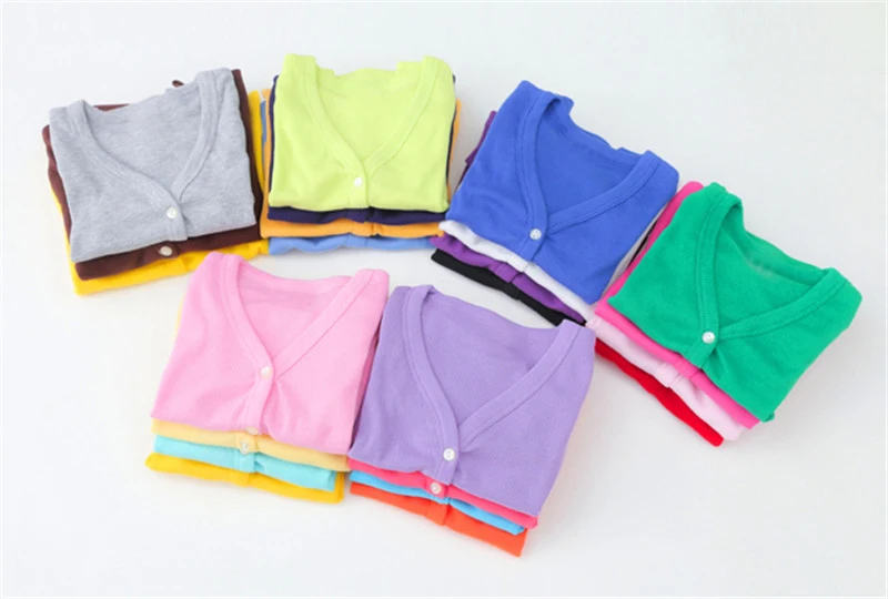 Retail 3-10years Baby Child V-neck Cardigan Jacket Coat Candy Colors Long SleeveBoy Korean Spring Fall