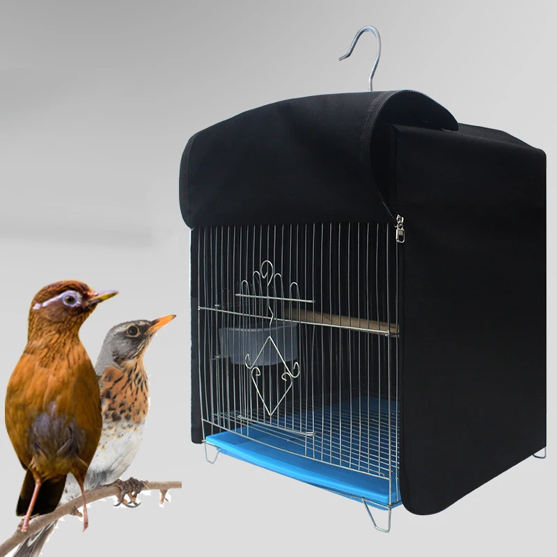

Square Shape Light Proof Bird Cage Cover Durable Waterproof Parrot Canary Shade Cover with Double Zippers