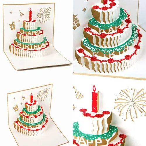 Multi Style 3D Pop Up Card Christmas Birthday Wedding Greeting Card Anniversary Xmas