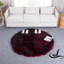 Круглая форма Тибетский овечий мех бросок для мебельная обивка, Овчина кожа коврики, винно-красный фигурный мех коврик большой размер 150*150 см