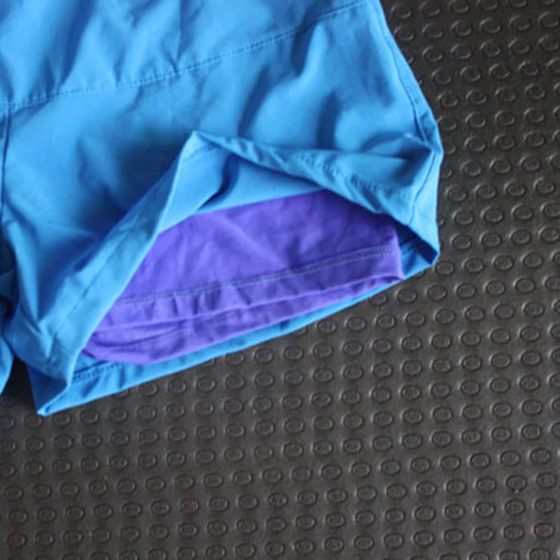 BESGO Йога Для женщин двойной Слои Цветные шорты Drawstring пот дышащий эластичный