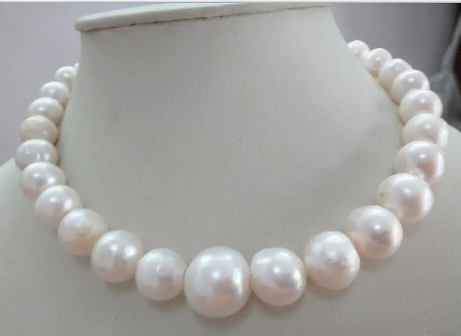Hot sale new Style &gtHUGE 12-15MM SOUTH SEA GENUINE WHITE PEARL NECKLACE ok | Украшения и аксессуары