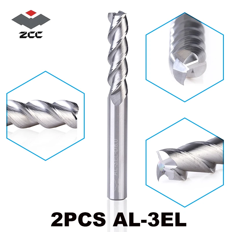 2pcs/lot ZCCCT AL-3EL D3.0-D8.0 solid carbide 3 4 5 6 8mm lengthening end mill long flute extension cutting edge cnc tools 2pcs/lot ZCCCT AL-3EL D3.0-D8.0 solid carbide 3 4 5 6 8mm lengthening end mill long flute extension cutting edge cnc tools