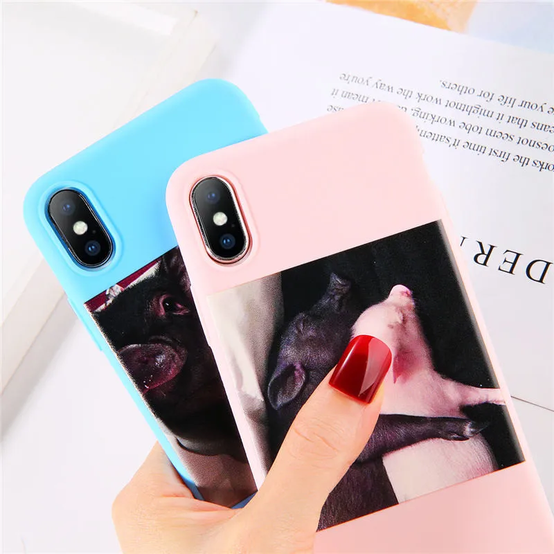 Moskado Cartoon Animal Phone Case For iPhone XR XS Max X 8 7 6 6S Plus 5 5S SE XS Cute Pig Giraffe Soft TPU Silicone Back Cover