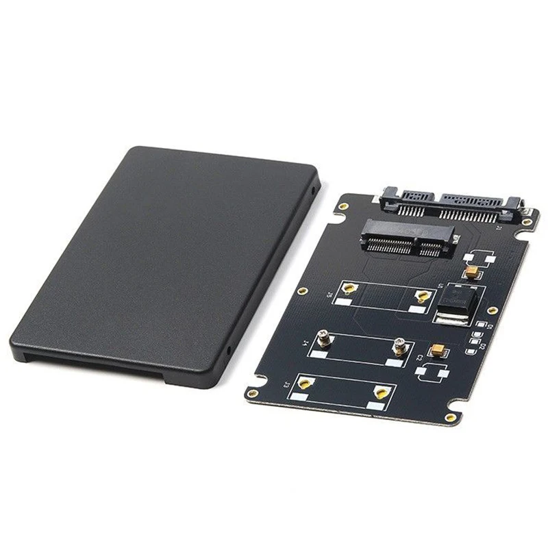 HOT-Mini Pcie mSATA SSD to 2.5 inch SATA3 Adapter Card with Case 7 mm Thickness black