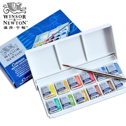 Winsor& Newton однотонные cotman акварельные краски в наборе профессиональная кисть профессионального уровня искусство художников пигментная краска - Цвет: 12 color 640