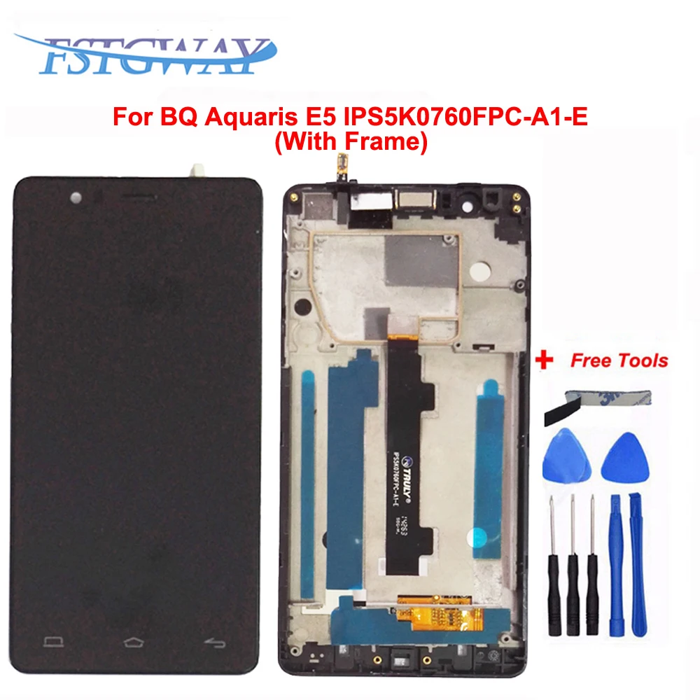 

For BQ Aquaris E5 FHD Complete LCD+Tactil Touch Screen Digitizer Pantalla IPS5K0760FPC-A1-E With Frame