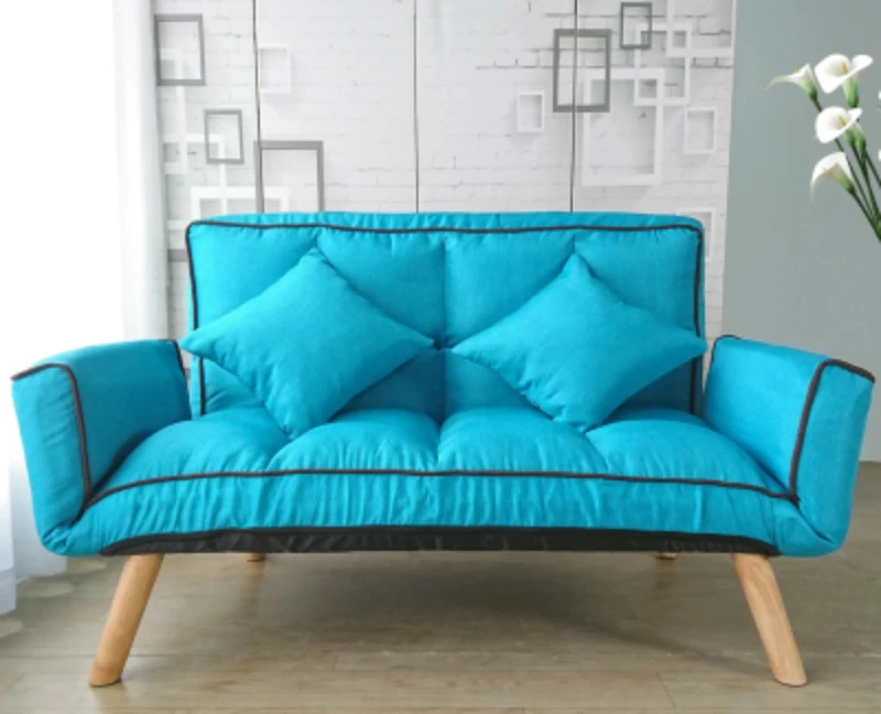 Современный простой складной ленивый диван для гостиной, стул для спальни, тканевый художественный съемный регулируемый диван с спинкой для двойных человек - Цвет: B2 With edging