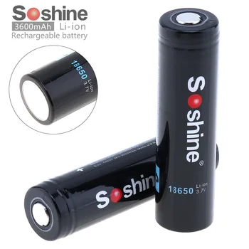 

2pcs/set Soshine 18650 3.7v 3600mAh Li-ion Rechargeable Battery with Protected PCB for LED Flashlights Headlamps High Quality