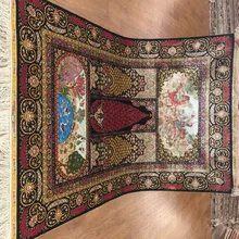 Yilong 4'x6' традиционный ручной работы цвета слоновой кости ковер Тебриз ручной работы шелковые коврики(ZQG321A