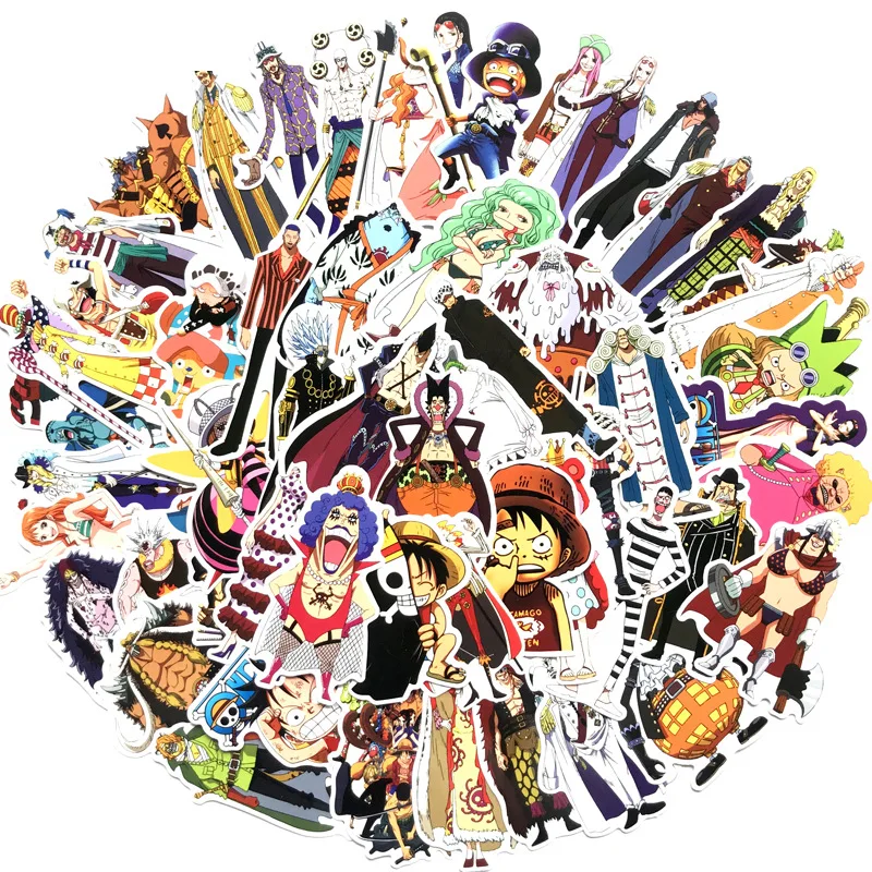 Hot 60pcs Japan Blood Anime One Piece All Star Graffiti Sticker Notebook Racing Dead Fly Blu-ray Easy To Tear Waterproof Sticker